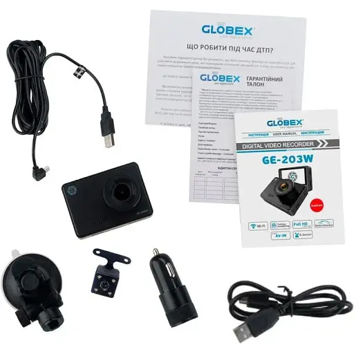Автомобільний відеореєстратор Globex GE-203W DualCam (+ камера заднего вида) [65095] - фото 4
