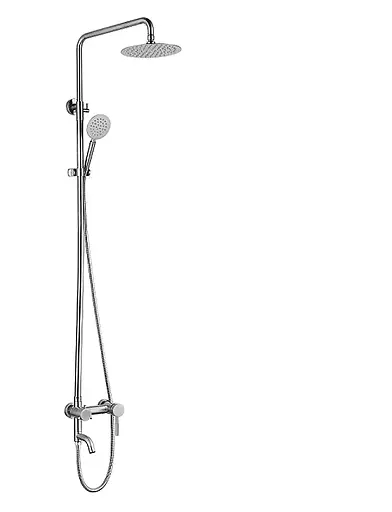 Душова система Wezer EKO16A-01, поворотний вилив - перемикач на лійку/душ, нержавіюча сталь - фото 2