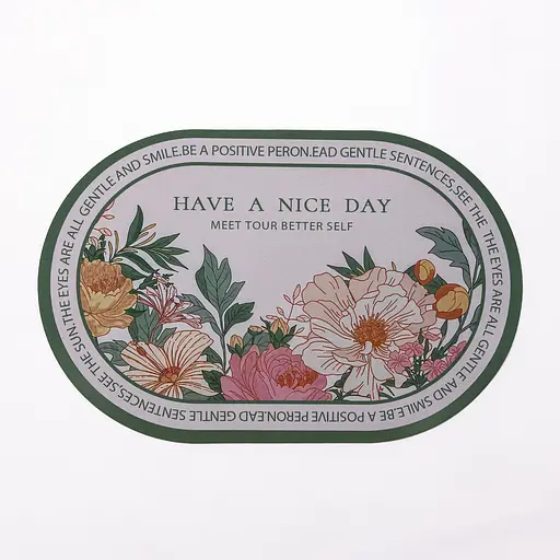 Діатомітовий овальний килимок для дому Have A Nice Day 38×58 (см) вологопоглинальнючий килимок для кухні ванни та туалету Yiwu HP-42-59