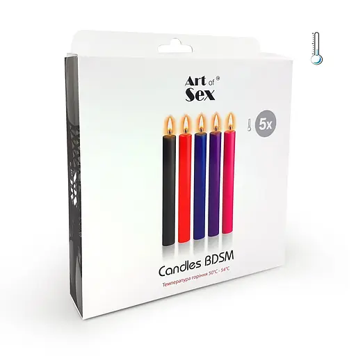 Набор восковых свечей Art of Sex Thin, низкотемпературные, тонкие 10 см, 5 шт. - фото 2