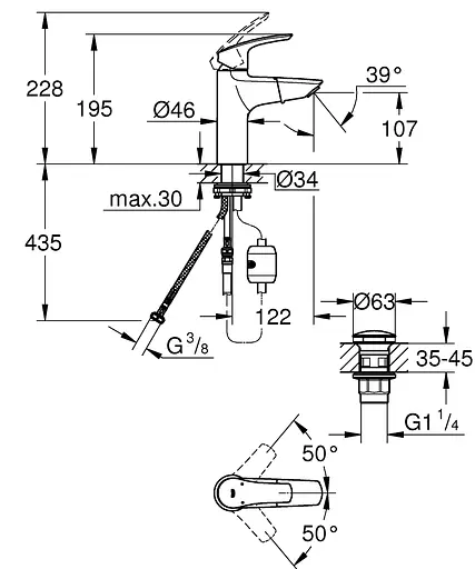 Смеситель для умывальника с выдвижным изливом Grohe Eurosmart New 23976003 Хром - фото 4