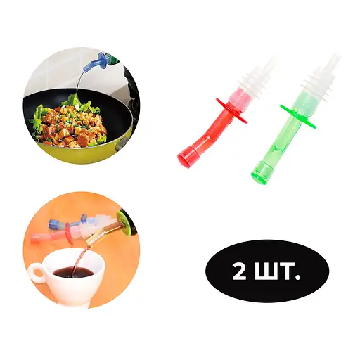 Набор пластиковых дозаторов-пробок для бутылок с крышкой (2 штуки в комплекте), Kitchen Master 81666 - фото 2