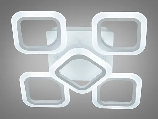 Стельова світлодіодна люстра на пульті з димером, 60 Вт, біла - фото 3