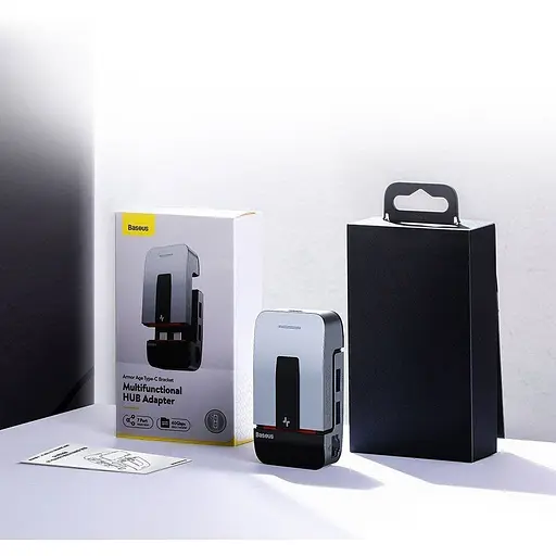 USB-хаб Baseus Armor Age Type-C Bracket Multifunctional Hub Adapter Space Gray (CAHUB-AJ0G) [72636] - фото 6