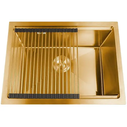 Золота мийка Nett NG-5742 під стільницю з нержавійки 1.5 мм кухонна станція - фото 7