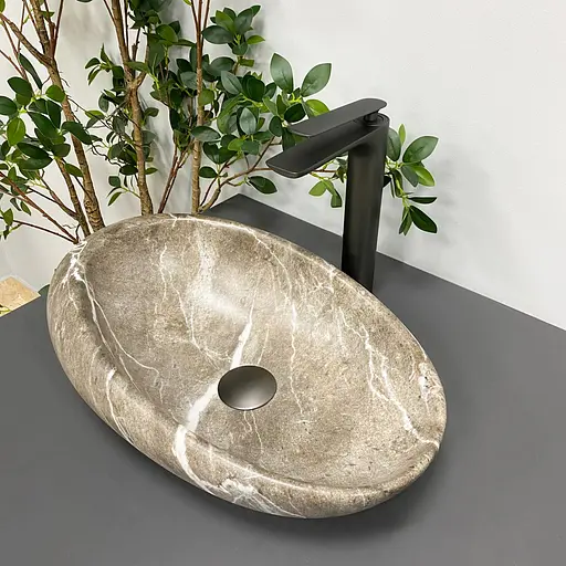 Умивальник VBI Vicenza brown stone matt накладний VBI-014802, Коричневий - фото 4