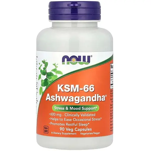 Ашваганда NOW KSM-66 Ashwagandha 600 mg, 90 вегакапсул - фото 1