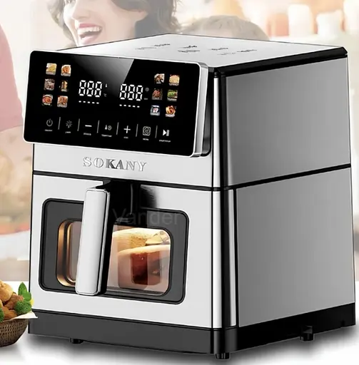 Аерофритюрниця Sokany SK-10113 з великою чашею 10 л корпус із нержавіючої сталі  2200 Вт - фото 3