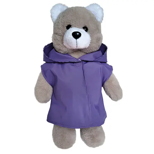 М'яконабивна іграшка пухнастий Ведмедик Macik МС 080501-04 у фіолетовому плащі 35 см - фото 1