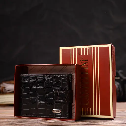 Мужской кожаный кошелек Canpellini 11х8.3х1 см acs0025709 - фото 8