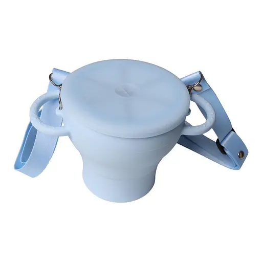 Безопасная пищевая силиконовая складная чашка oldbro 450 мл SKY blue - фото 5