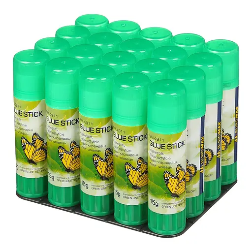 Клей-олівець, 15 г, PVP, прозорий, 20 шт. в упаковці