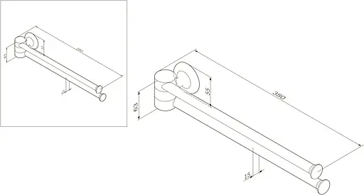 Вешалка для полотенец AM.PM Like 38 см (A8032600) - фото 7