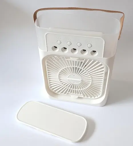 Аккумуляторный настольный вентилятор Crownberg CB-410 Ветродуйка с увлажнением и таймером 30Вт Белый - фото 6