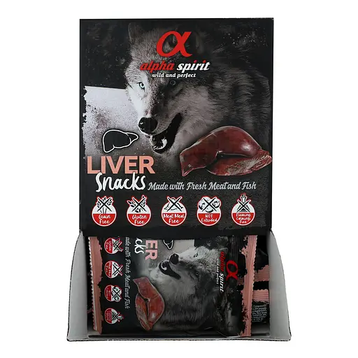 Напіввологі ласощі для собак Alpha Spirit Snacks Liver, кубики з печінки, 50 г - фото 3