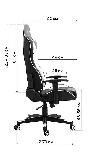 Геймерське крісло GT Racer чорне з синім та білим (X-5813 Black/Blue/White) - фото 14