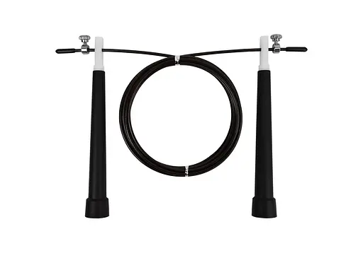 Скоростная скакалка EasyFit Speed Cable Rope 3 м со стальным тросом черная (EF-2039-BK) - фото 1