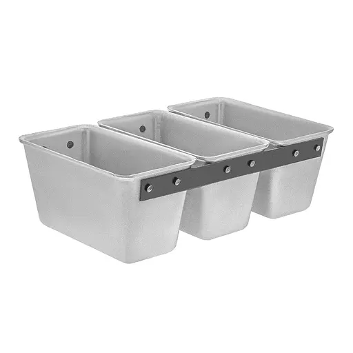 Форма потрійна хлібна для випікання стандартного "соціального" хліба цеглинки Л7 алюміній (36х21х11 см), Полімет 81320 - фото 3