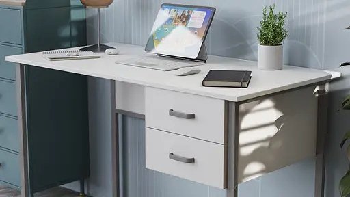 Комп'ютерний стіл Ferrum-decor Таккота 75x120x60 сірий ДСП Білий 16мм (FRD-102310)