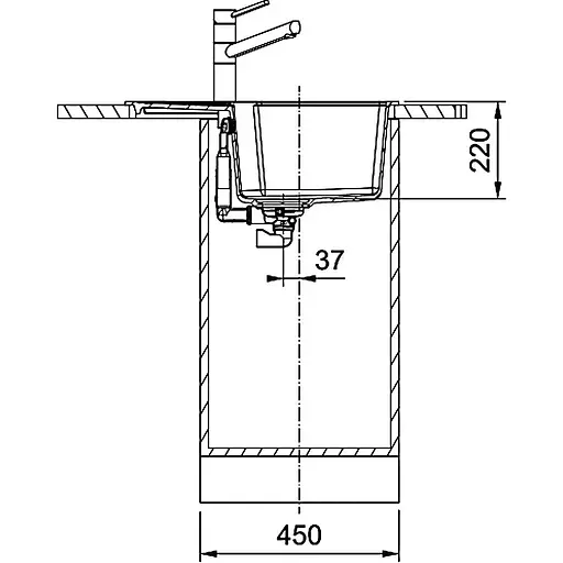Кухонна мийка Franke Urban, фраграніт, прямокутник, з крилом, 620х500х220мм, чаша - 1, врізна, оборотна, UBG 611-62, чорний матовий - фото 3