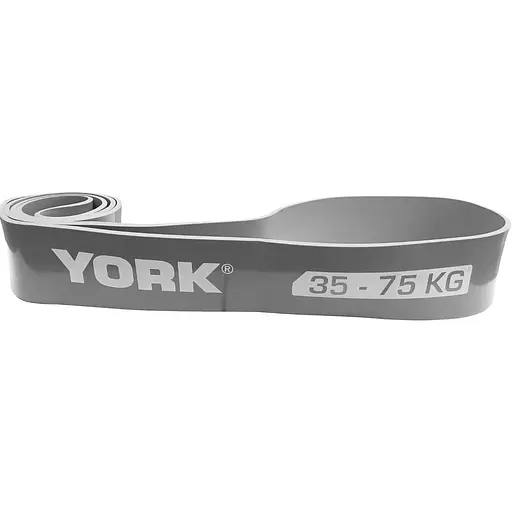 Резинка для фитнеса York Fitness 35-75кг - 2080x85x4,5 мм, серый - фото 2