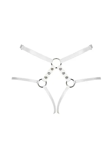 Трусики на ремінцях з відкритим доступом Obsessive A758 S/M/L білий - фото 6