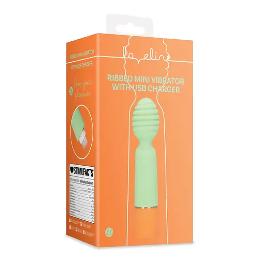 Вібратор Loveline Ribbed Mini 12 см зелений - фото 9