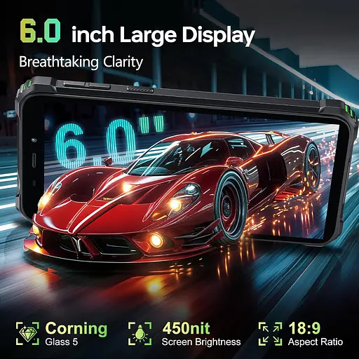 Смартфон Oukitel G3 6` HD+ /4GB/128GB T310 /6300mAh /13+5Мп/ IP69K/Black - фото 6