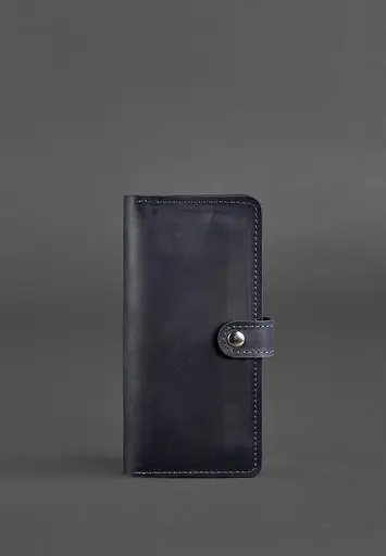 Кожаный портмоне 7.0 синий Crazy Horse - фото 2