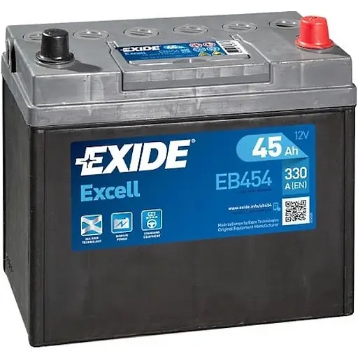 Акумулятор автомобільний EXIDE EXCELL 45A (EB454)