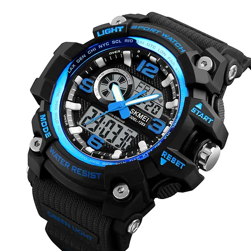 Наручний годинник чоловічий Skmei 1283 Blue Black, 1283BU (12298) - фото 3