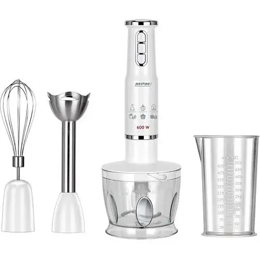 Блендер 600вт, измельчитель 0,5л, венчик, мерный стакан 0,5л MPM MBL-43M