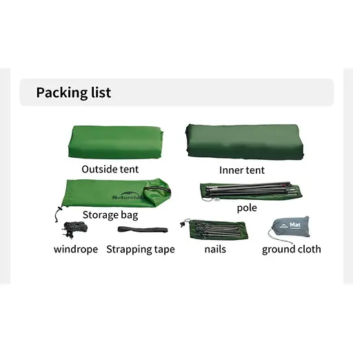 Намет Naturehike Cloud Up Base 2 CNK2450WS032 надлегкий двомісний зелений - фото 5