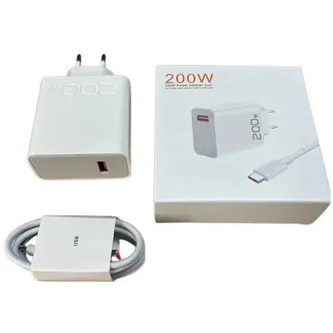 Зарядное устройство 200W Xiaomi с кабелем USB-Type C Быстрая зарядка QC/PD для смартфонов и ноутбуков - фото 1