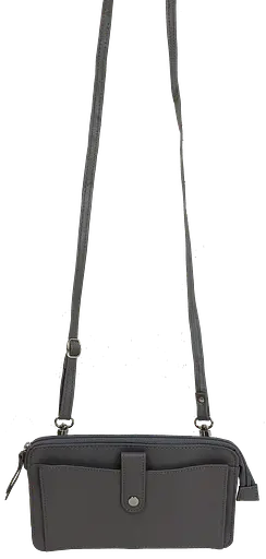 Небольшая женская кожаная сумка UP2 Fashion серая sum0028724 - фото 4