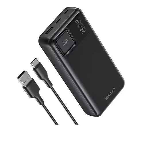 Зовнішній акумулятор Kuulaa RT-20 20000mAh 22.5W Power bank чорний - фото 1