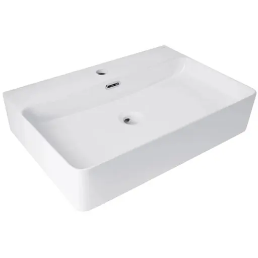 Раковина подвесная Qtap Nando LT 610х420х140 White с донным клапаном QT12112173WN47326 - фото 1