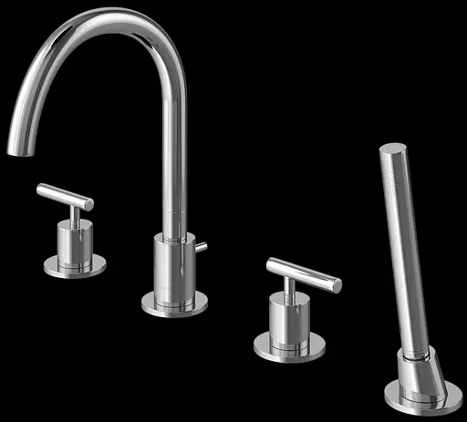 Смеситель для ванны Kohlman Roxin хром на борт ванны QB240R Хром - фото 2