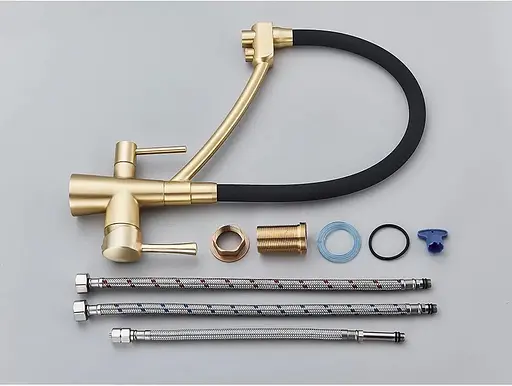 Кухонный смеситель Blide ZeroTwo с подключением к фильтру Осмос (Черный) - фото 6