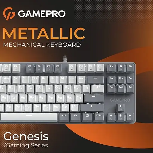 Клавіатура дротова GamePro Genesis Metallic Outemu Red Swithes USB Gray (MK110G) - фото 6