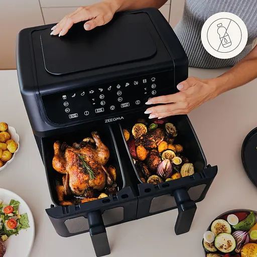 Аерофритюрниця двокамерна Zeegma Dual 9л Black - фото 5