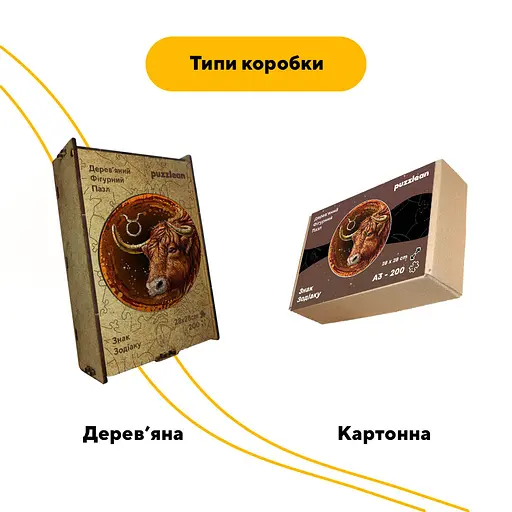 Пазл деревяний Знак Зодіаку Телець, А4, Картонна коробка 100 елементів - фото 4