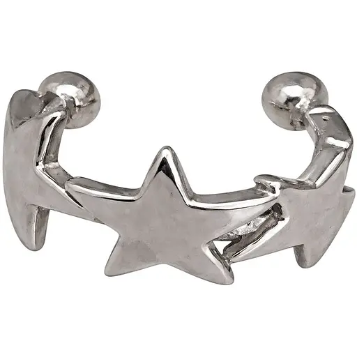 Серебряная серьга-кафф на хеликс Звездочки. 9132471Р - фото 1