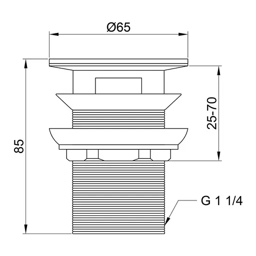 Донный клапан для раковины Lidz (CRM)-47 00 004 00 с переливом - фото 2