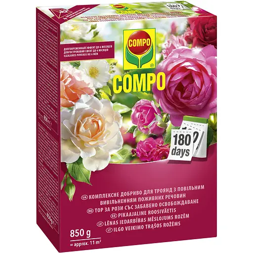 Комплексное удобрение для роз с медленным освобождением питательных веществ COMPO 0.85 кг