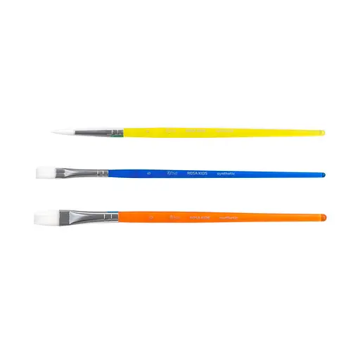 Набір пензлів №4 синтетика 3 шт кругла (№6) плоска (№6 10) Rosa Kids - фото 3