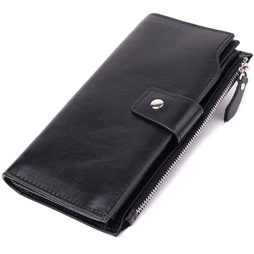 Вертикальный стильный кошелек из гладкой натуральной кожи Vintage 10.5х19.5х2 см acs0029596 - фото 1