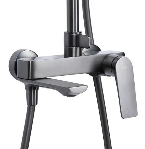 Душевая система универсальная Qtap Vlasta New Gunmetal Black PVD с изливом QTVLA111GMB45651 - фото 2