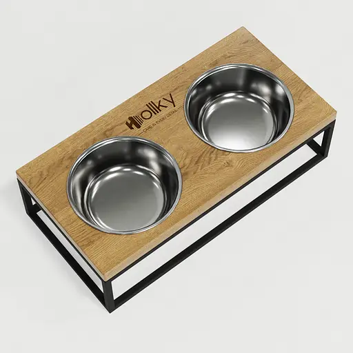 Hollky Base M — миски на підставці для середніх собак та великих котів (2 × 0,95 л) - фото 5