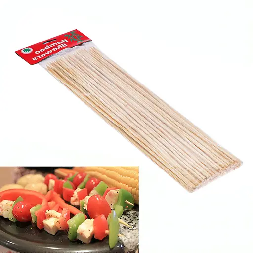 Шпажки бамбукові палички для шашлику канапе 25 см (довжина 200 мм) 100шт/уп., Kitchen Master Бежевий 85938 - фото 2